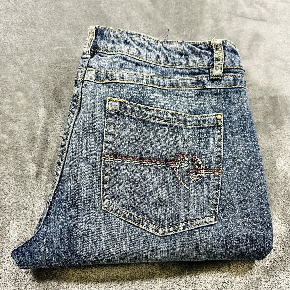 Vintage Pepe Jeans UK Women’s 32 Blue Boot Cut Embroidered Red Tag‎ Y2K